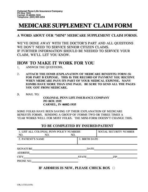 colonial penn insurance claim form
