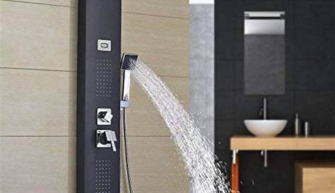 Colonne De Douche Sans Jet Hydromassant e Cl18 Alu Noir Achat Vente