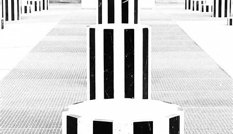 Les Colonnes de Buren Paris en noir et blanc regis
