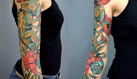 Floral Sleeve Tattoo Idea