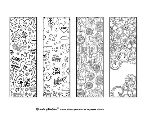 Color Bookmarks Printables
