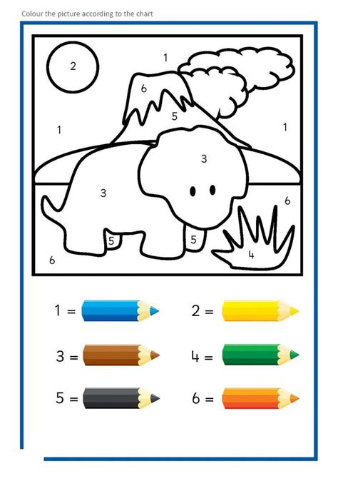 color by number pages for kindergarten