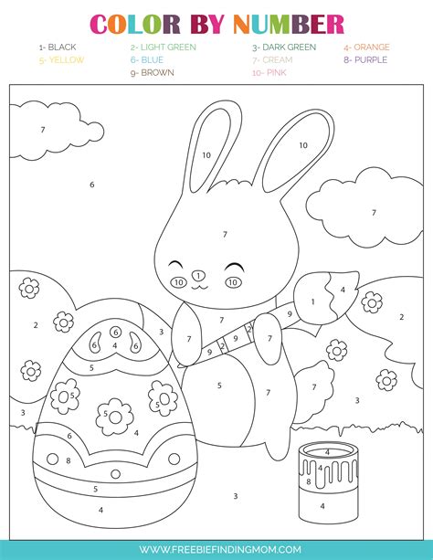 color by number printables easter