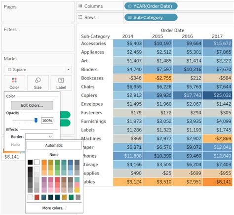 Color Code Table In Tableau