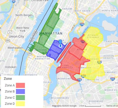 Color Coded Zip Code Map