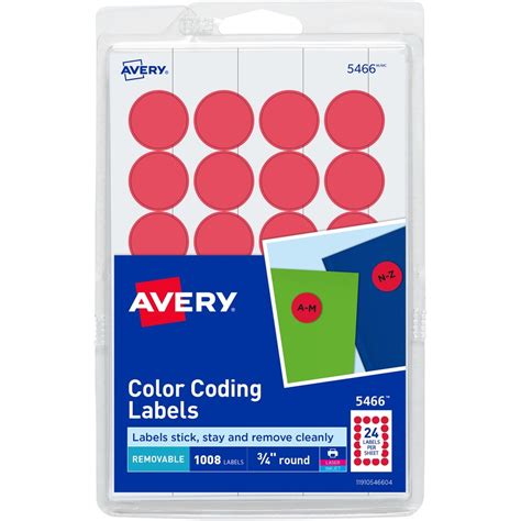 color coding labels 3 4 round