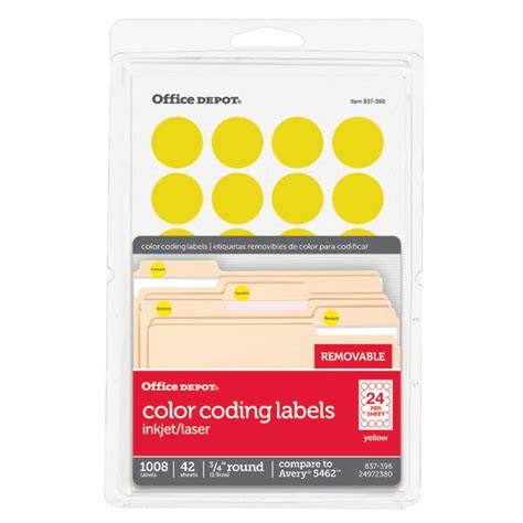 color coding labels office depot