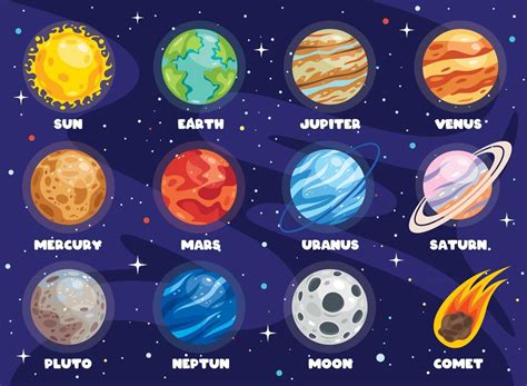 color de los planetas del sistema solar