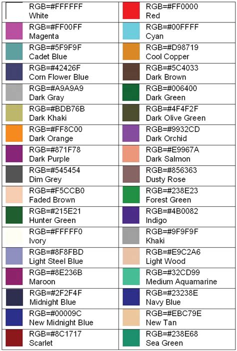 color font code