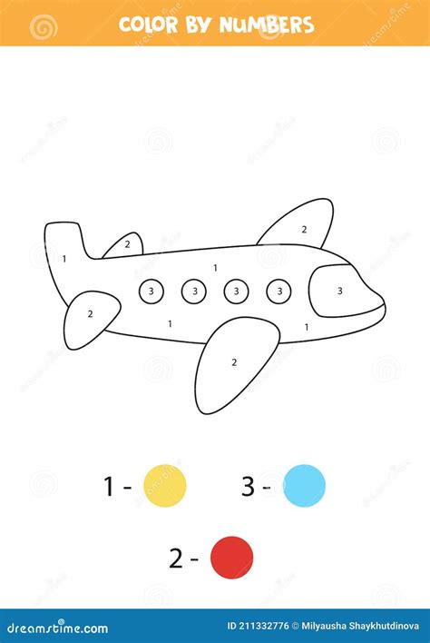Color Math Airplane Worksheet