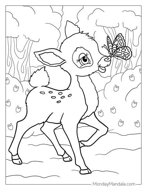 color page deer printable template