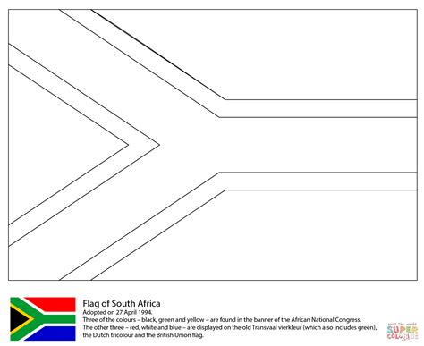 color page for the flag of south africa