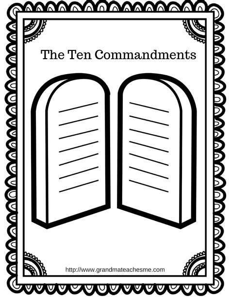color pages 10 commandments printable free