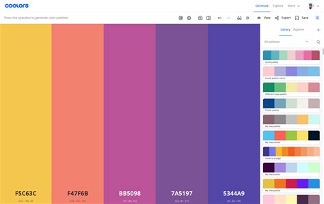 color palette hex code generator