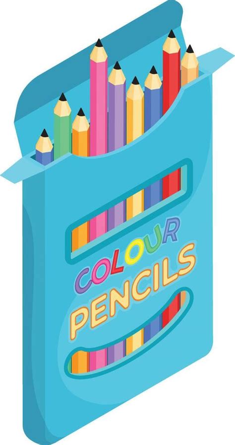 Color Pencil Box Vector
