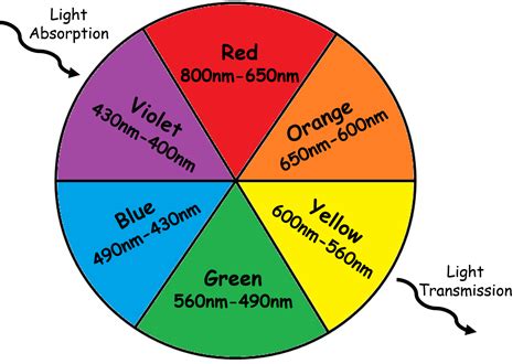 color wheel and wavelength