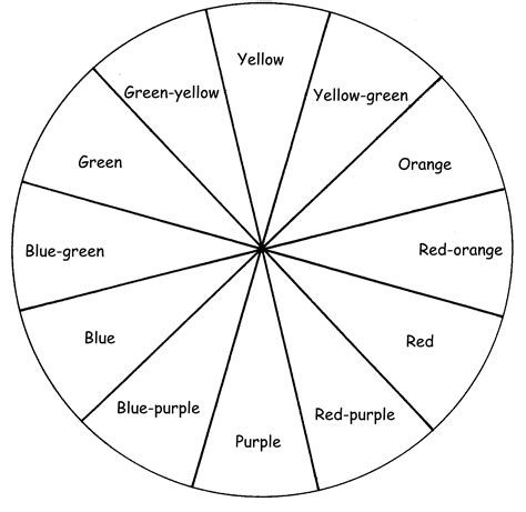Color Wheel Drawing Template