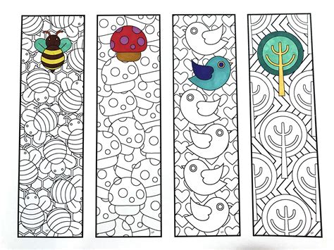 color your own bookmark free