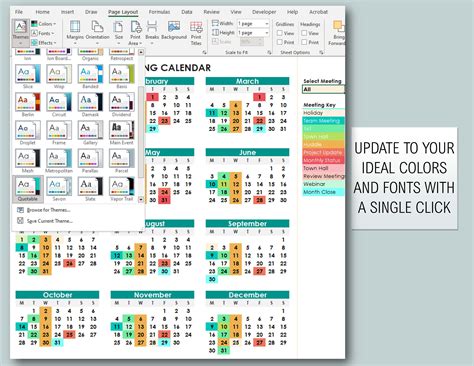 Color-coded calendar design