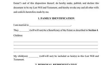 Colorado Legal Last Will and Testament Form for a Single Person with