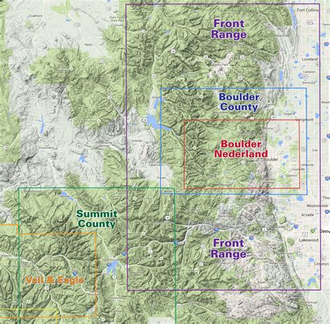 Colorado Map Front Range