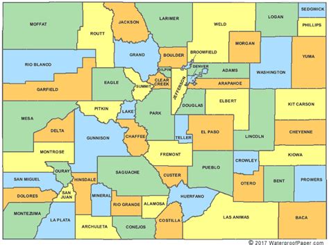 Colorado Map Of Counties