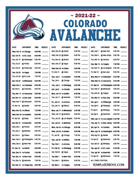 colorado avalanche all time stats