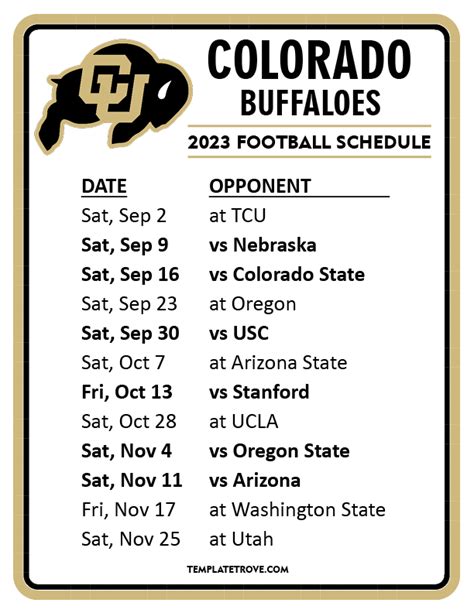 colorado buffaloes schedule 2023 season