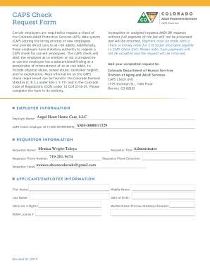 Colorado Caps Check Form