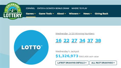 colorado lottery winning numbers history