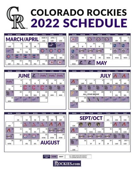 colorado rockies home game schedule 2024