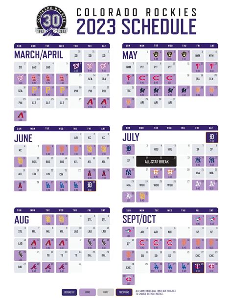 colorado rockies schedule july 2023