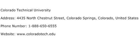 colorado tech university mailing address