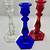 colored glass candlesticks