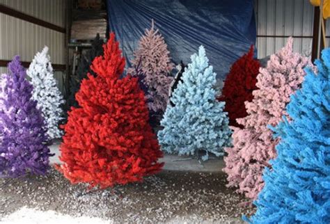 colored artificial christmas trees