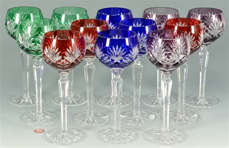 colored crystal wine goblets