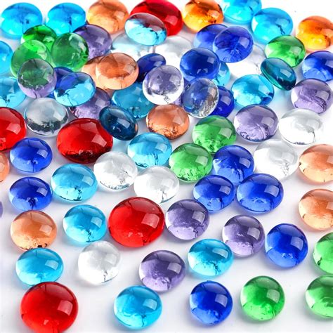 Colored Flat Glass Marbles