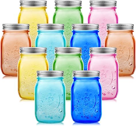 Colored Glass Drinking Jars