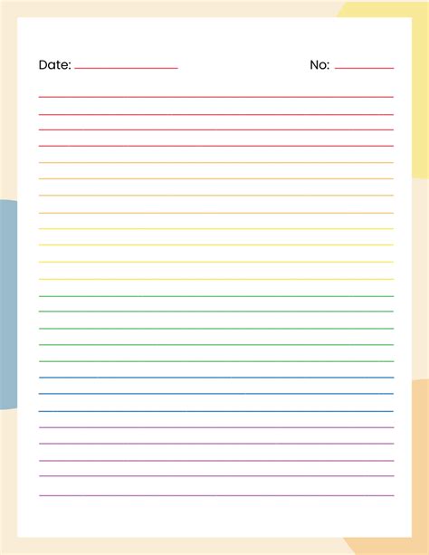Colored Lined Paper Printable