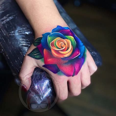 Colored Rose Tattoo Designs