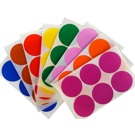 colored round sticker labels