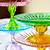 colorful cake stands