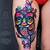 colorful owl tattoo