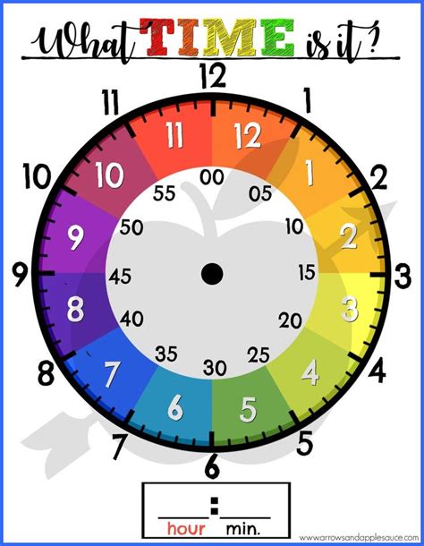 Colorful Clock Printable Game