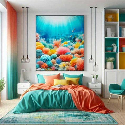 Colorful Modern Bedroom Art
