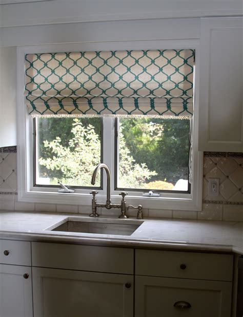 colorful roman shades for kitchen