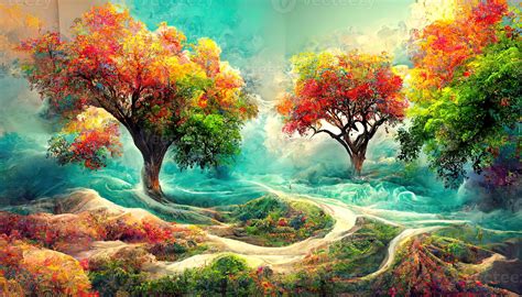 Colorful Tree Wallpaper