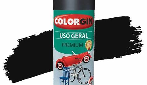 Colorgin Spray Color Preto Fosco Vinílico (300ml) - D-Tintas