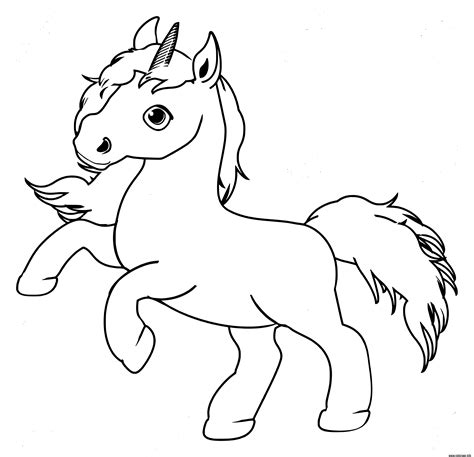 coloriage de licorne facile