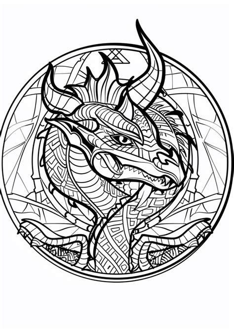 coloriage mandala dragon à imprimer